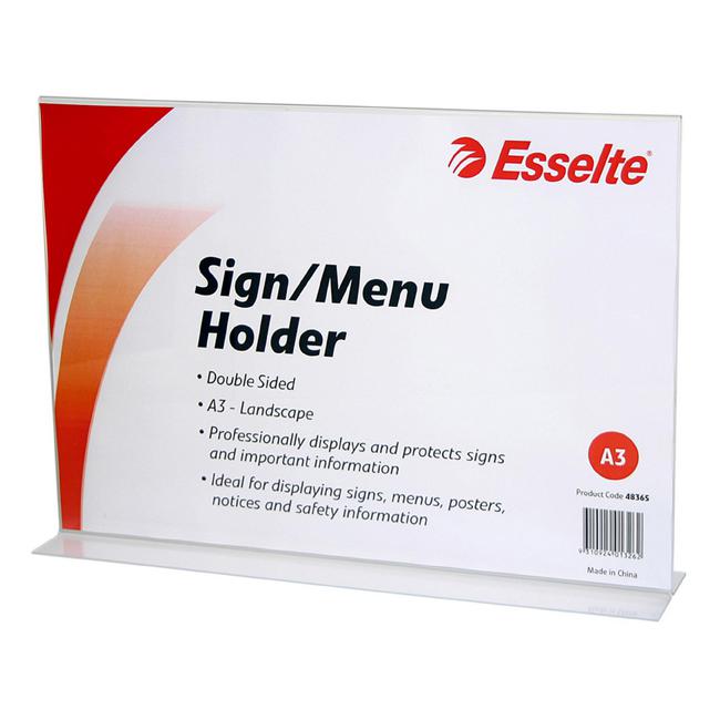 Esselte sign/menu holder 2 sided l/s a3