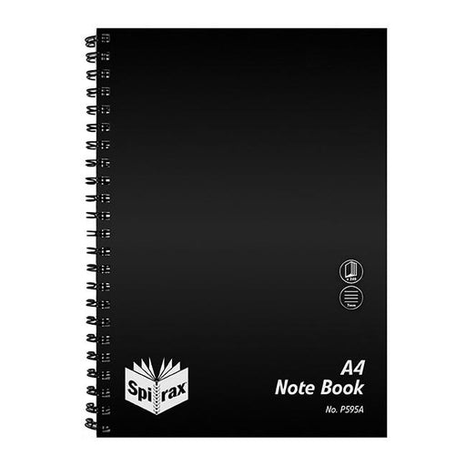 Spirax p595a pp notebook a4 240 page black s/o-Marston Moor