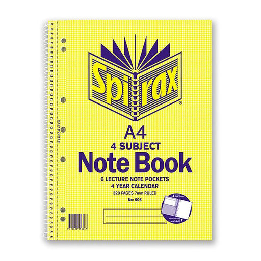 Spirax 606 4 subject notebook a4 320 page-Marston Moor