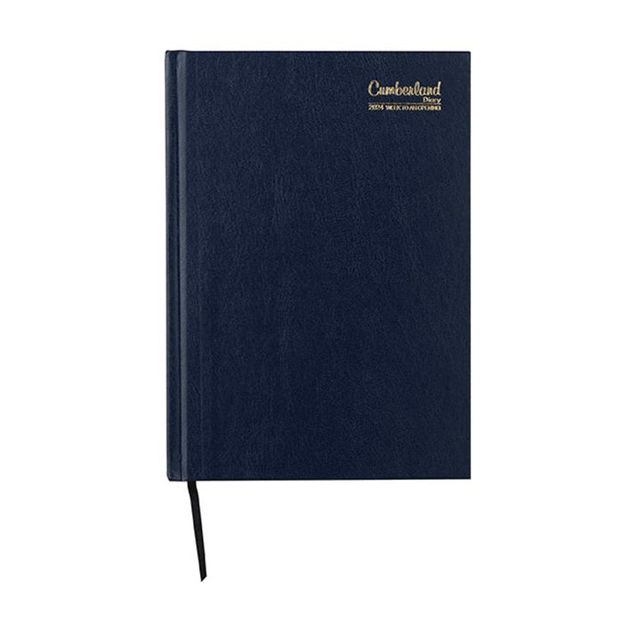 Cumberland 2024 Casebound Diary A5 Week To View Blue 57ECBL24