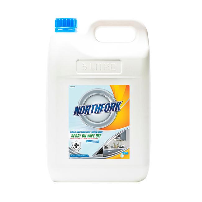 Northfork surface spray disinfectant hospital grade spray on wipe off 5l-Marston Moor