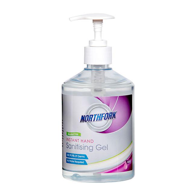Northfork instant hand sanitising gel alcohol free 500ml-Marston Moor