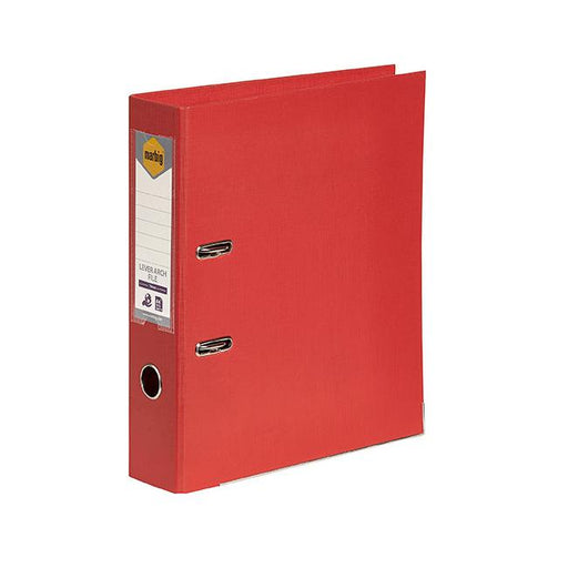 Marbig lever arch file a4 pe bright red-Marston Moor