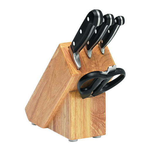 Mundial 5 Piece Cutlery Block Set, Timber Block-Marston Moor