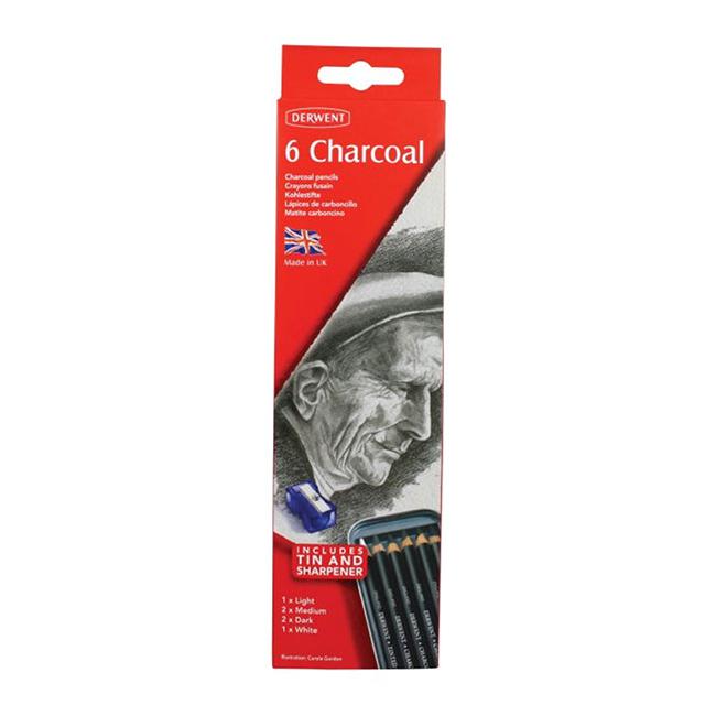 Derwent charcoal pencil tin 6