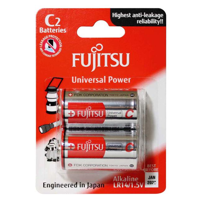 Fujitsu Batteries C Universal 2 Pack 1.5v Power