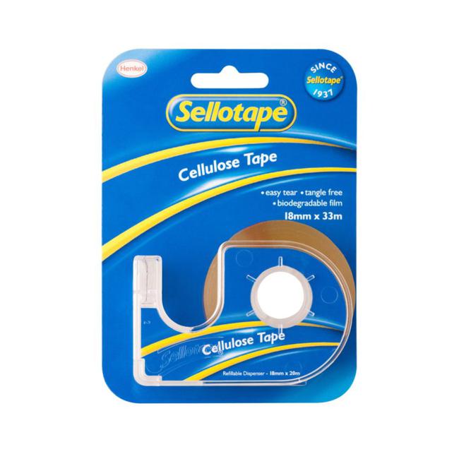 Sellotape 3272 Cellulose Tape On Dispenser 18mmx33m-Marston Moor