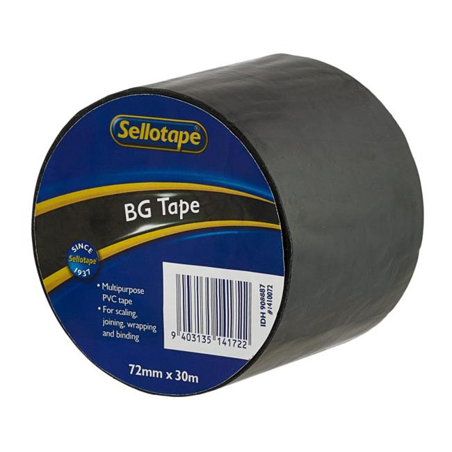 Sellotape 1410 BG Tape Black 72mmx30m-Marston Moor