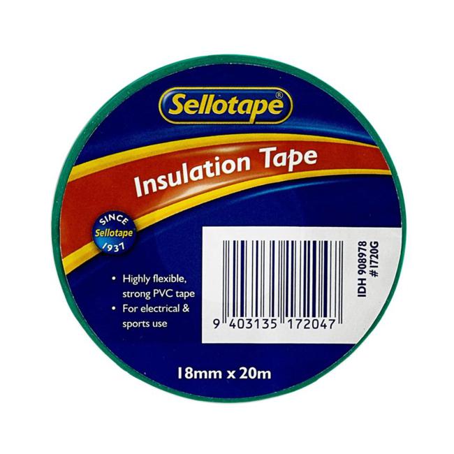 Sellotape 1720G Insulation Green 18mmx20m-Marston Moor