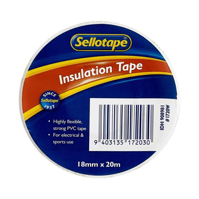 Sellotape 1720W Insulation White 18mmx20m-Marston Moor