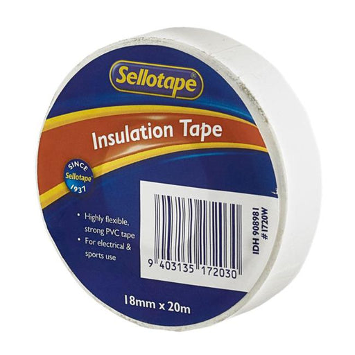 Sellotape 1720W Insulation White 18mmx20m-Marston Moor