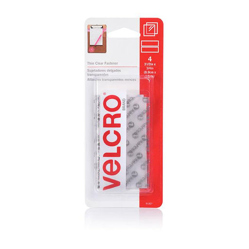 Velcro brand stick on thin clear fasteners 8.9mm x 19mm pk4-Marston Moor