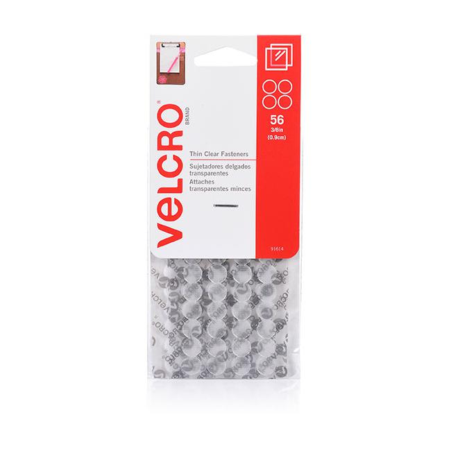 VELCRO Stick On Thin Clear Hook and Loop Dots 56 9mm : 91614