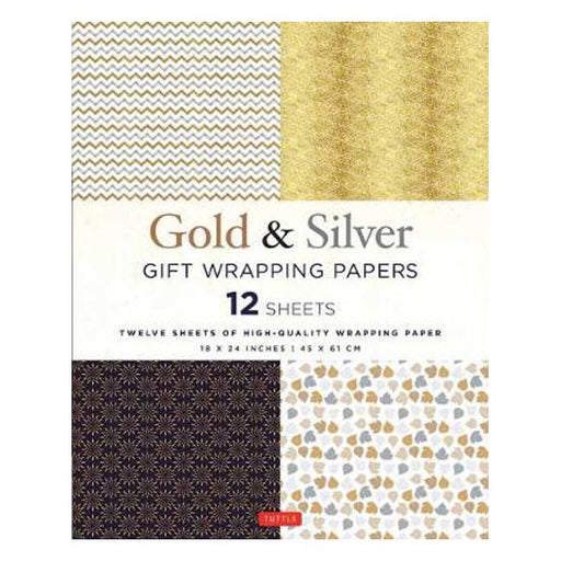 Silver and Gold Gift Wrapping Papers - 12 Sheets: 12 Sheets of High-Quality 18 x 24 inch Wrapping Paper-Marston Moor