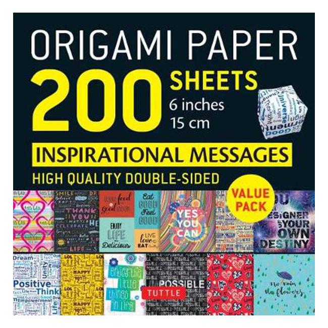 Origami Paper 200 sheets Inspirational Messages 6 inch (15 cm)-Marston Moor