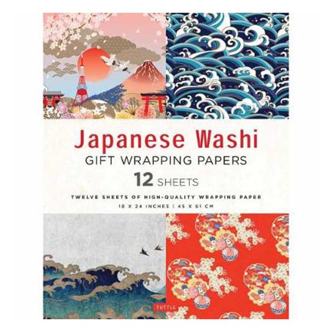Japanese Washi Gift Wrapping Papers: 12 Sheets of High-Quality 18 x 24" (45 x 61 cm) Wrapping Paper - Tuttle Publishing