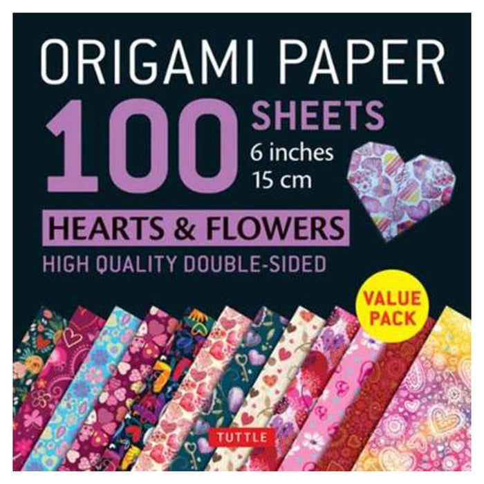Origami Paper 100 sheets Hearts & Flowers 6" (15 cm)