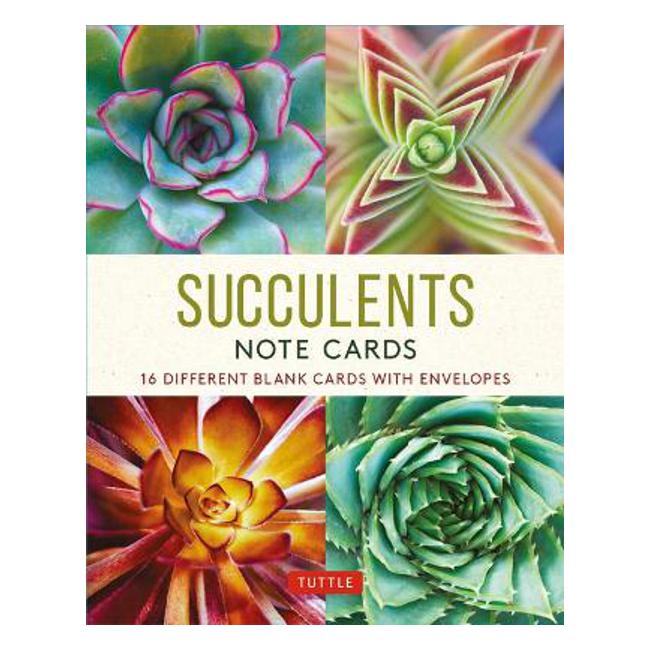 Succulents, 16 Note Cards - Tuttle Publishing