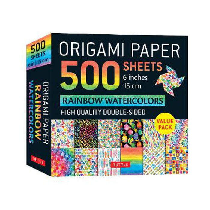 Origami Paper 500 sheets Rainbow Watercolors 6" (15 cm)