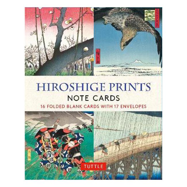 Hiroshige Prints, 16 Note Cards: 16 Different Blank Cards with 17 Patterned Envelopes (Woodblock Prints) - Utagawa Hiroshige
