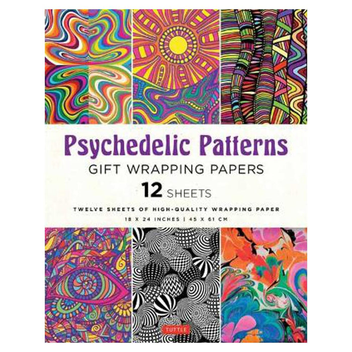 Psychedelic Patterns Gift Wrapping Paper - 12 Sheets