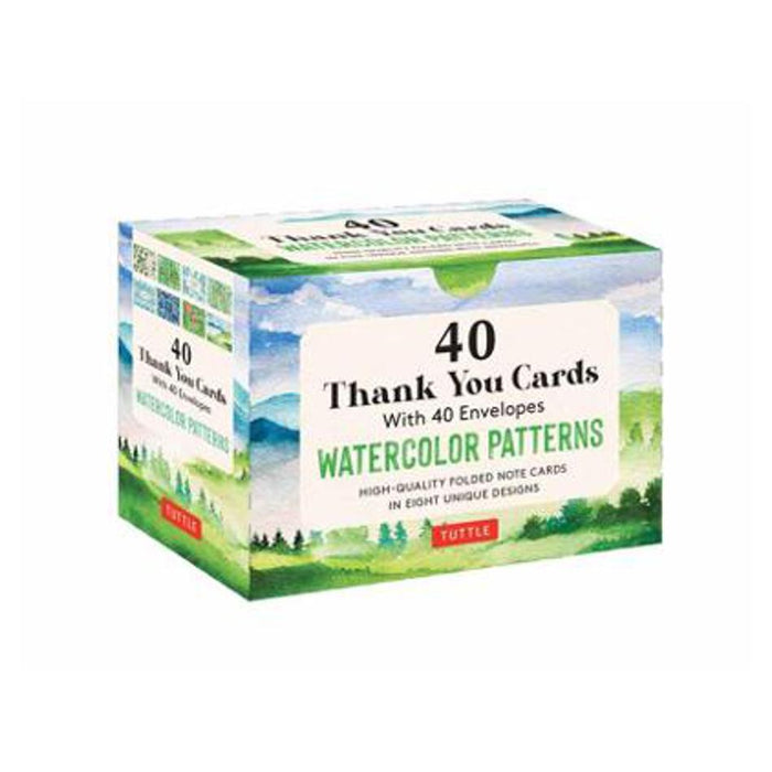 Nature Watercolors 40 Thank You Cards with Envelopes