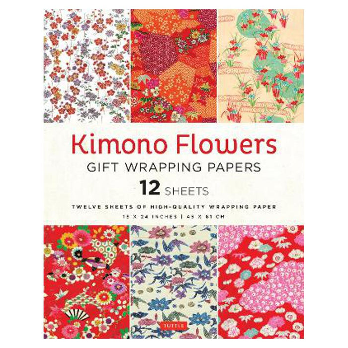 Kimono Flowers Gift Wrapping Papers - 12 sheets