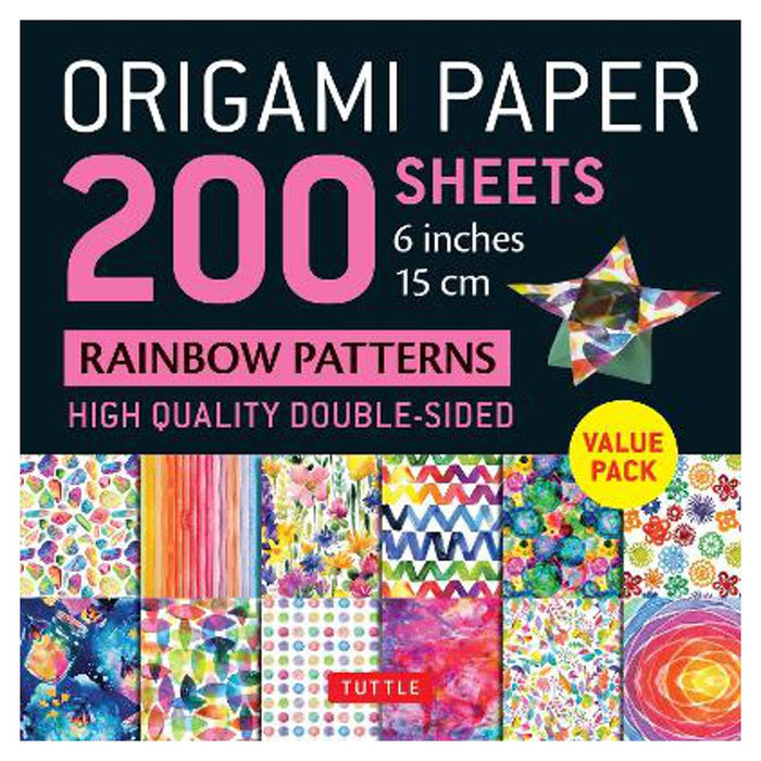 Origami Paper 200 sheets Rainbow Patterns 6" (15 cm)