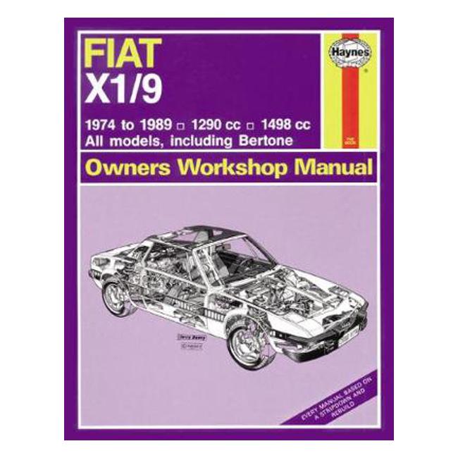 Fiat X1/9 1974-1989 Repair Manual - Haynes Publishing