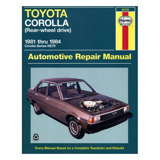 Toyota Corolla KE70 1981-1984 Repair Manual-Marston Moor