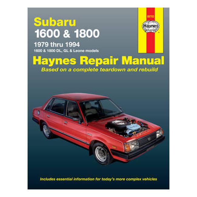 Subaru 1600 & 1800 DL 1979-1994 Repair Manual-Marston Moor