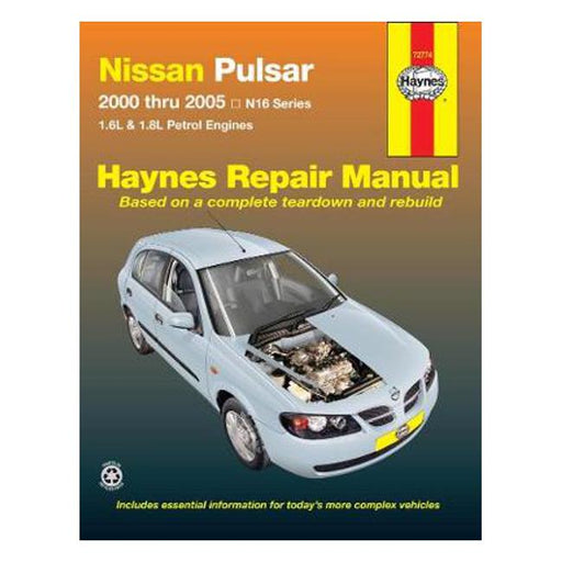 Nissan Pulsar N16 2000-2005 Repair Manual-Marston Moor
