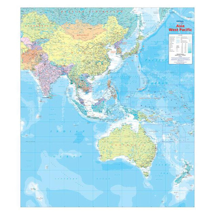Asia & West Pacific Wall Map | Blue Star