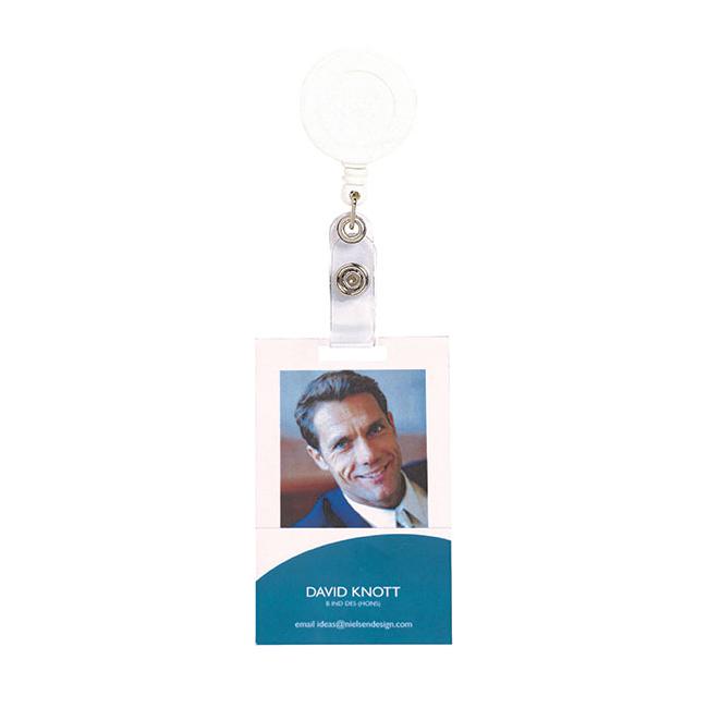 Rexel id retractable card holder with strap white-Marston Moor