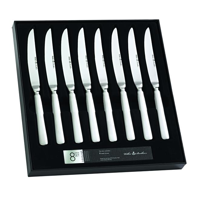 Wilkie Bro Wilkie Edinburgh 18/10 8 Piece Steak Knife Set-Marston Moor