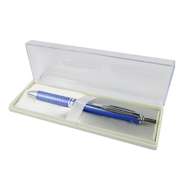 Pentel energel ballpoint pen retractable 0.7mm violet aluminium barrel black-Marston Moor