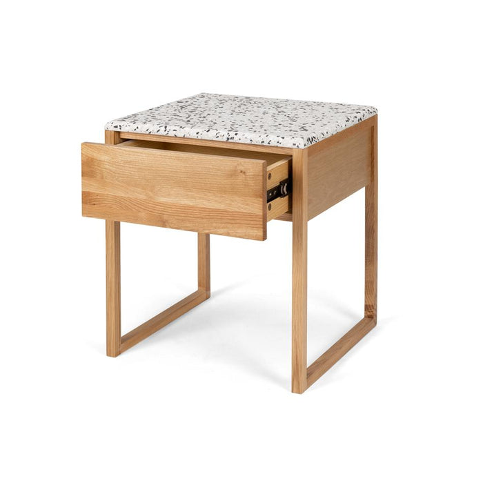 Furniture By Design Avalon Natural Oak Side Table (Terrazzo Top)