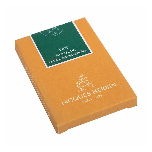 Jacques Herbin Essential Ink Cartridge Vert Amazone Pack of 7