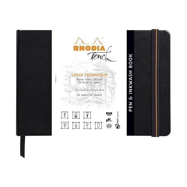 Rhodia Touch Pen and Inkwash Book A5 Landscape Blank-Marston Moor