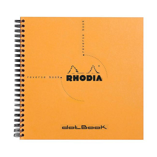 Rhodia Reverse Book Spiral 210x210mm Dotted Orange-Marston Moor