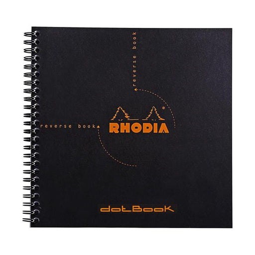 Rhodia Reverse Book Spiral 210x210mm Dotted Black-Marston Moor
