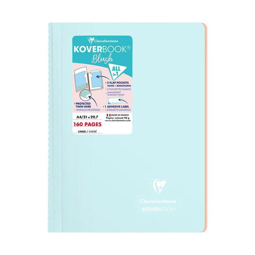 Koverbook Spiral Blush A4 Lined Ice Blue-Marston Moor