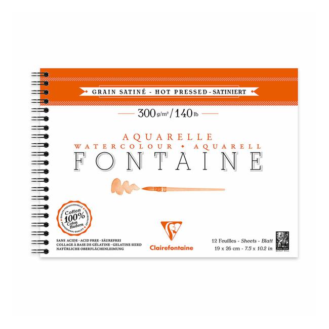 Fontaine Hot Press Spiral Pad 19x26cm 300g 12sh
