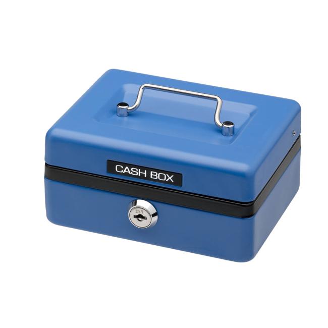 Office Mate Cash Box 6 inch Blue-Marston Moor