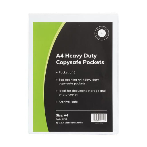 OSC Copysafe Pockets Heavy Duty A4 Unpunched Pack of 5-Marston Moor