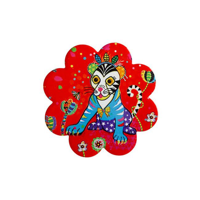 Maxwell & Williams Donna Sharam Rainbow Jungle Ceramic Flower Coaster 10cm Tiggy & Tiny DU0387