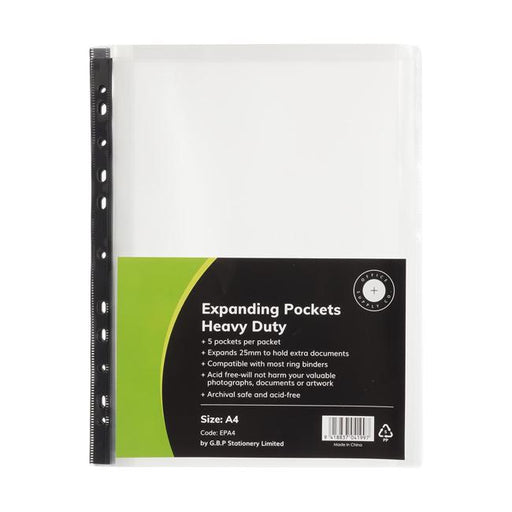 OSC Copysafe Pockets Heavy Duty Expanding A4 Pack of 5-Marston Moor