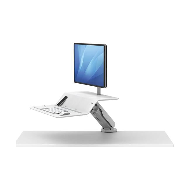Fellowes Lotus RT Single Monitor Sit Stand Workstation White