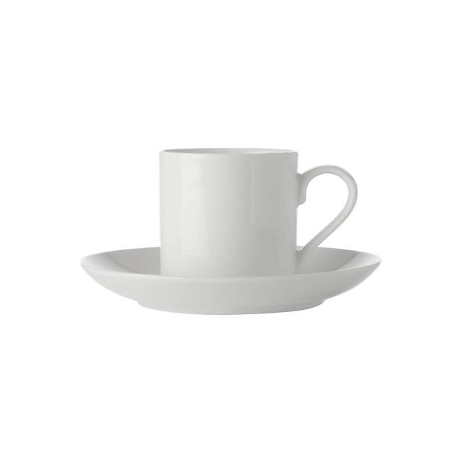 White Basics Straight Demi Cup & Saucer 100ML-Marston Moor