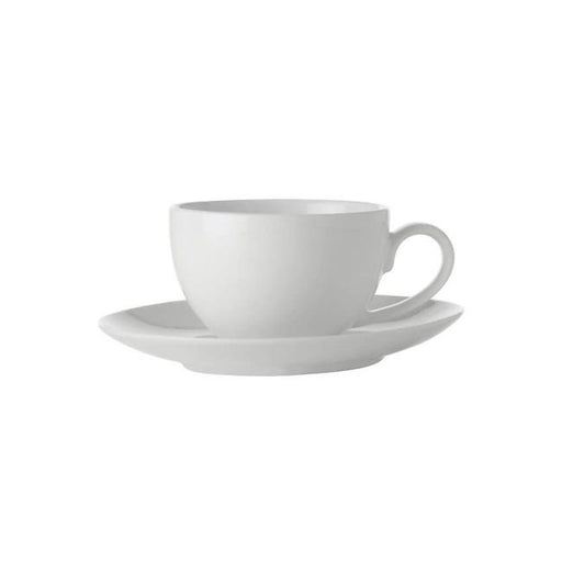 White Basics Coupe Demi Cup & Saucer 100ML-Marston Moor